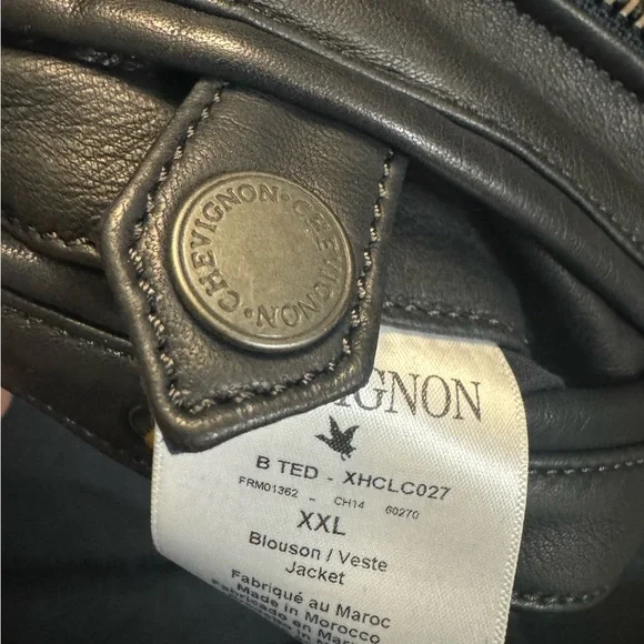 Brand New Never Worn Chevignon Teddy Cuir B-Ted Homme Marine Soft Leather Jacket - Picture 13 of 13